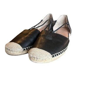 Com & Sens espadrille ladies flat leather slip on shoe size 8 NWOT leather upper